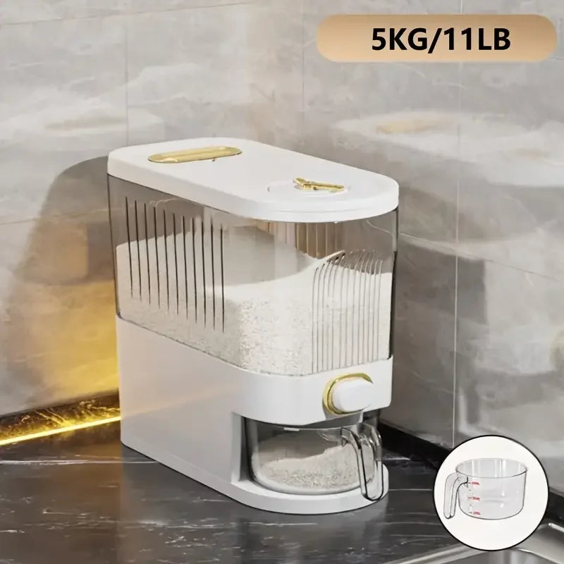 11.02LB 22.05LB metering distributor, large dry food storage container, food distributor for kitchen organization and food stora