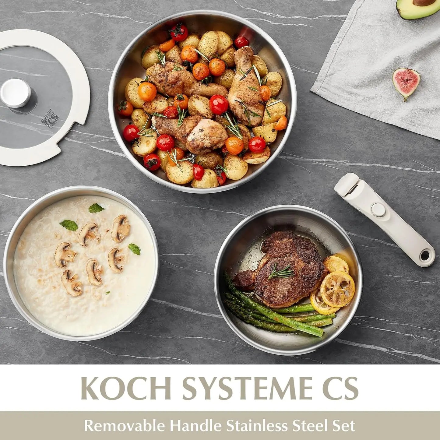 KOCH SYSTEME CS Stainless Steel Pots and Pans Set,