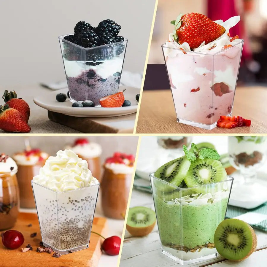 200 Pack 5 OZ Plastic Mini Dessert Cups