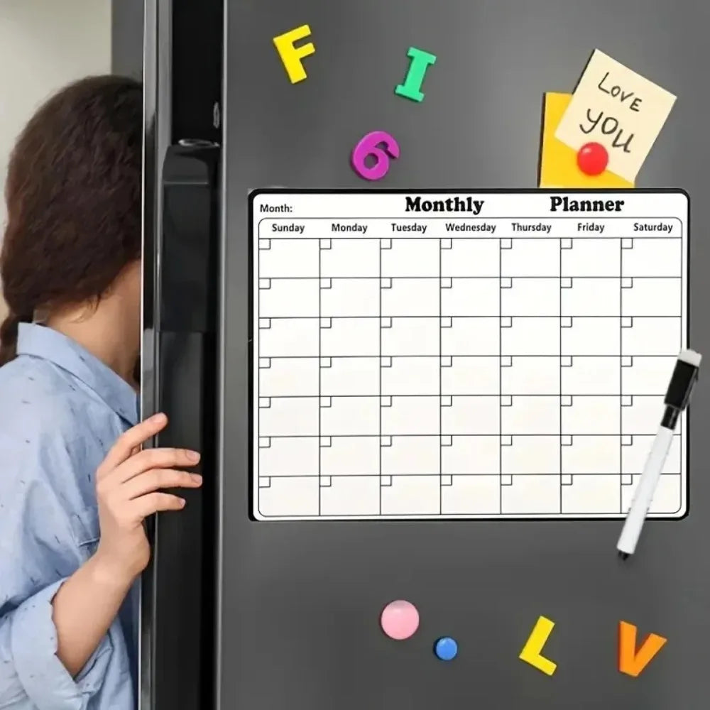 Fashionable magnetic dry erase calendar