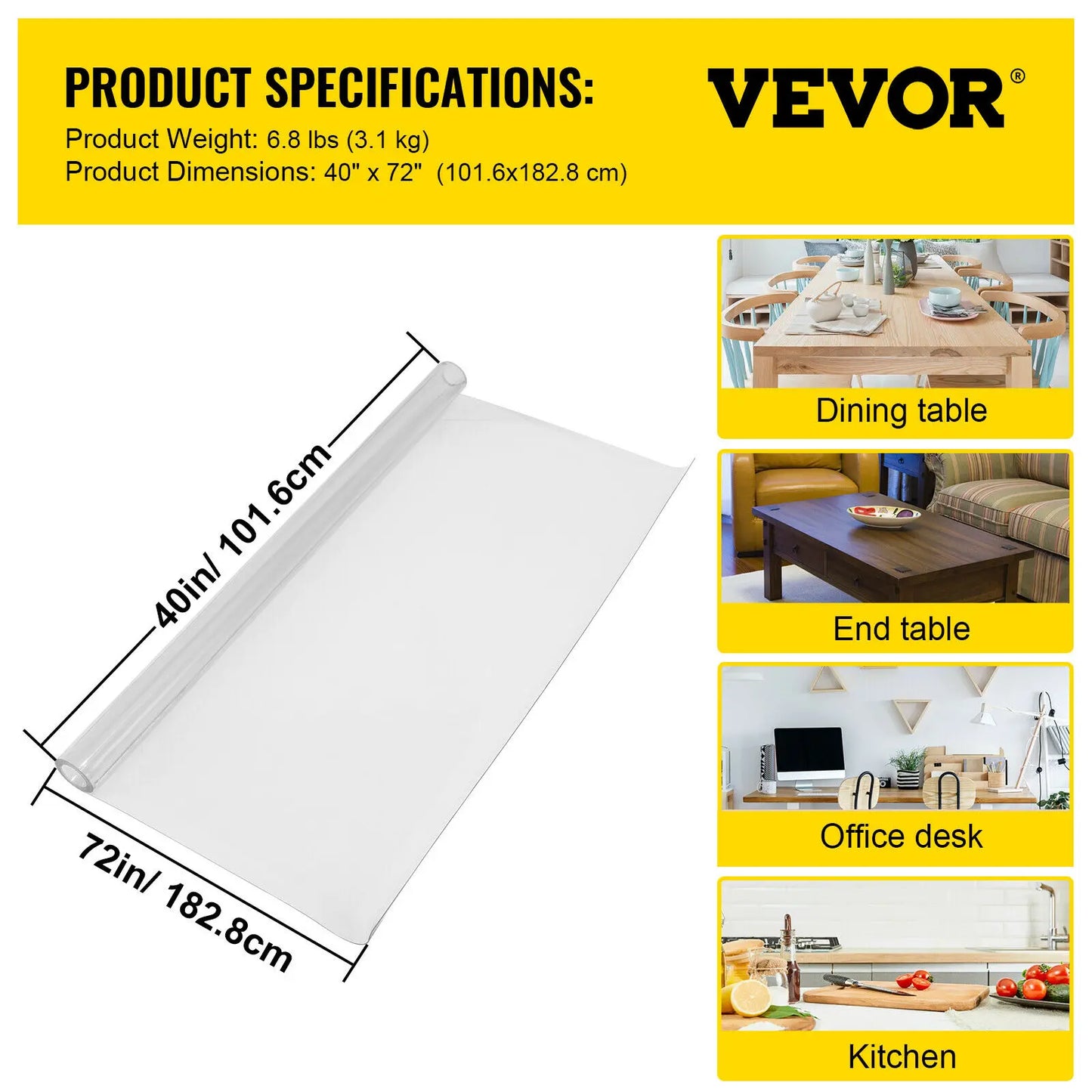 1.5-2mm PVC Table Cloth Transparent