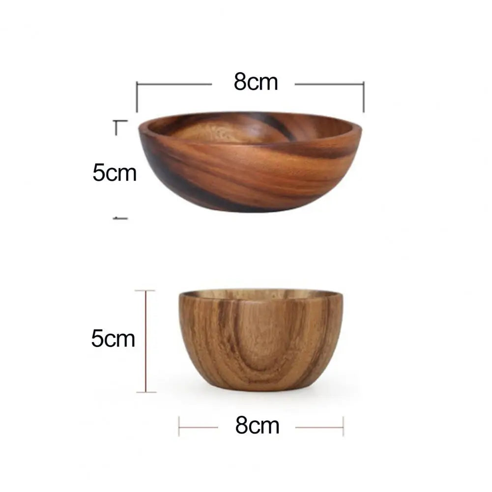 Good Grade Eco-Friendly Polishing Salad Bowl Japanese Practical Wooden Soup Bowl Kitchen Supplies