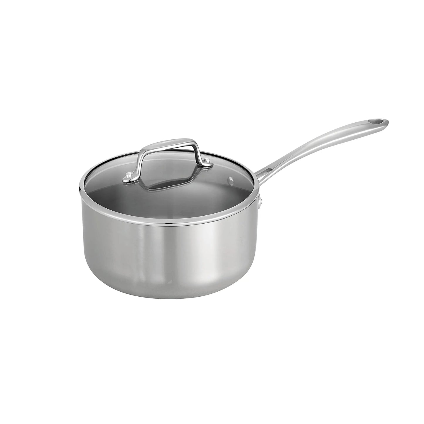 Tramontina Tri-Ply Clad Stainless Steel 14-Piece Cookware Set with Glass Lids,