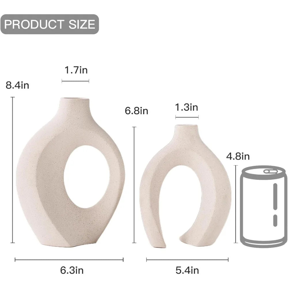 Hollow ceramic vase, Nordic modern