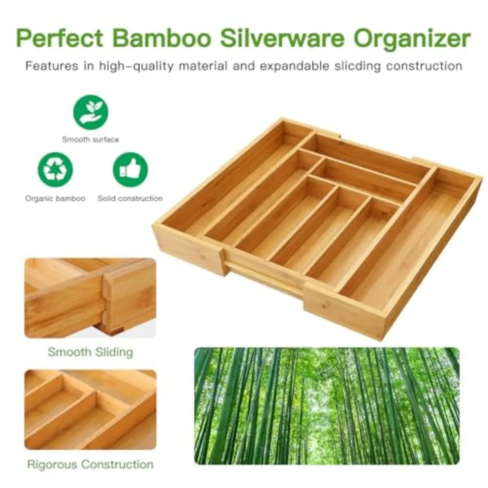Adjustable Bamboo Silverware Drawer