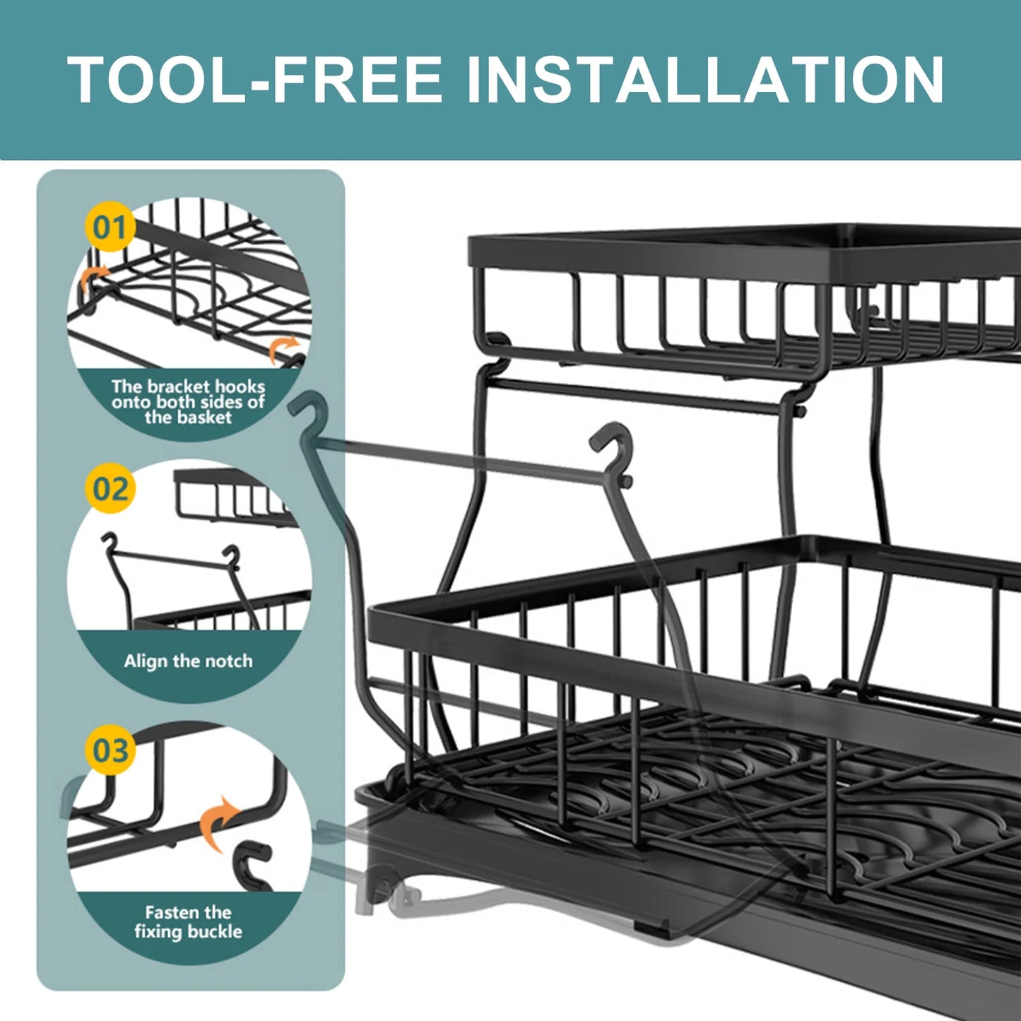 Home Kitchen 2-Tier Dish Rack
