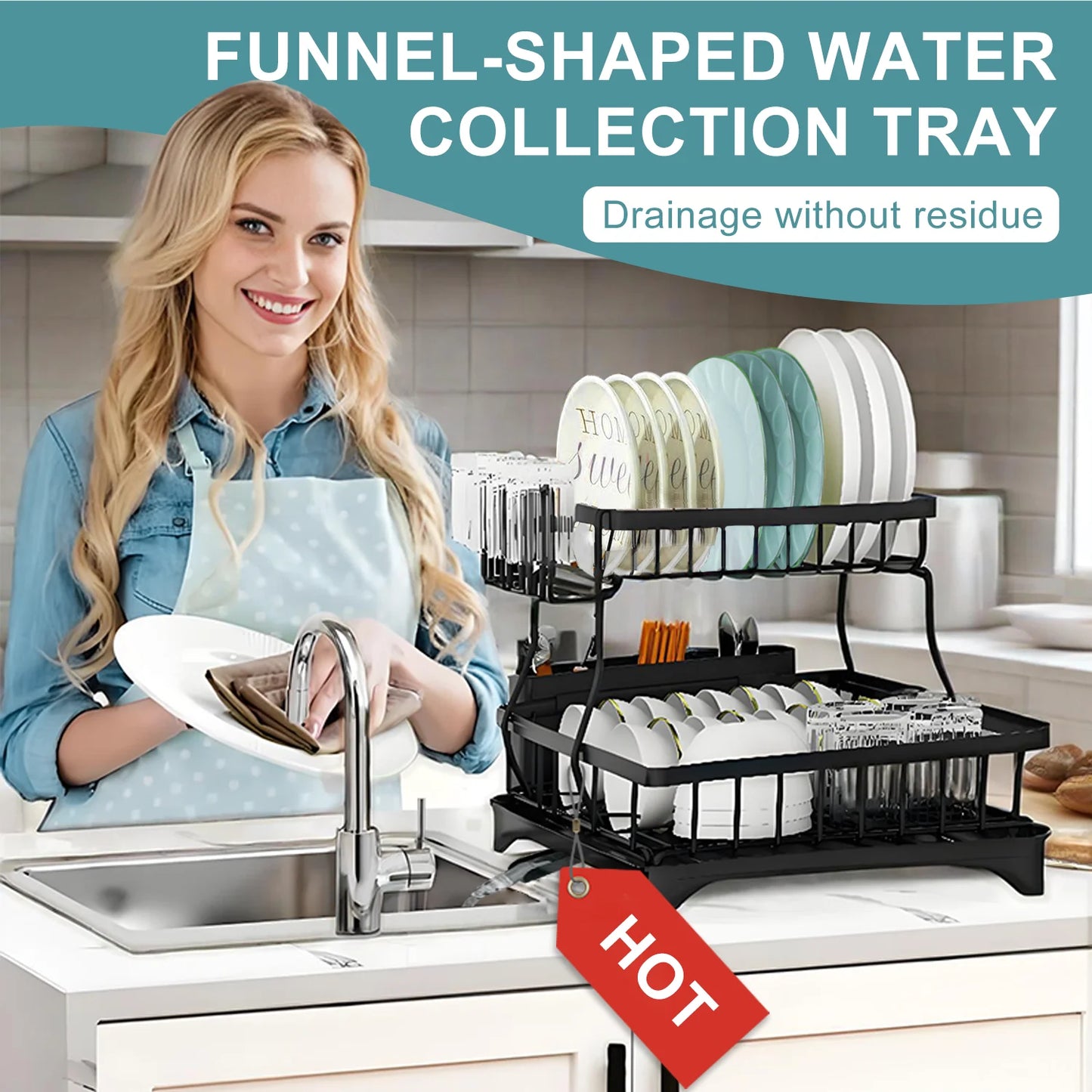 Home Kitchen 2-Tier Dish Rack