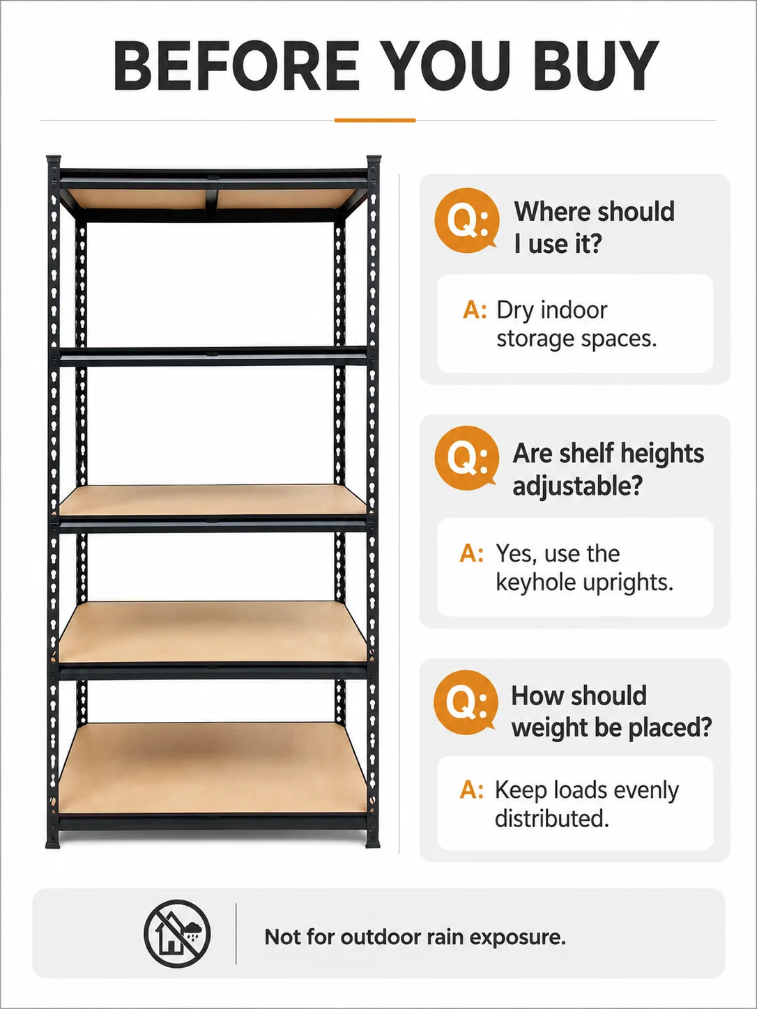 27.6'W X 60'H 5-Tier Garage Shelving Unit,