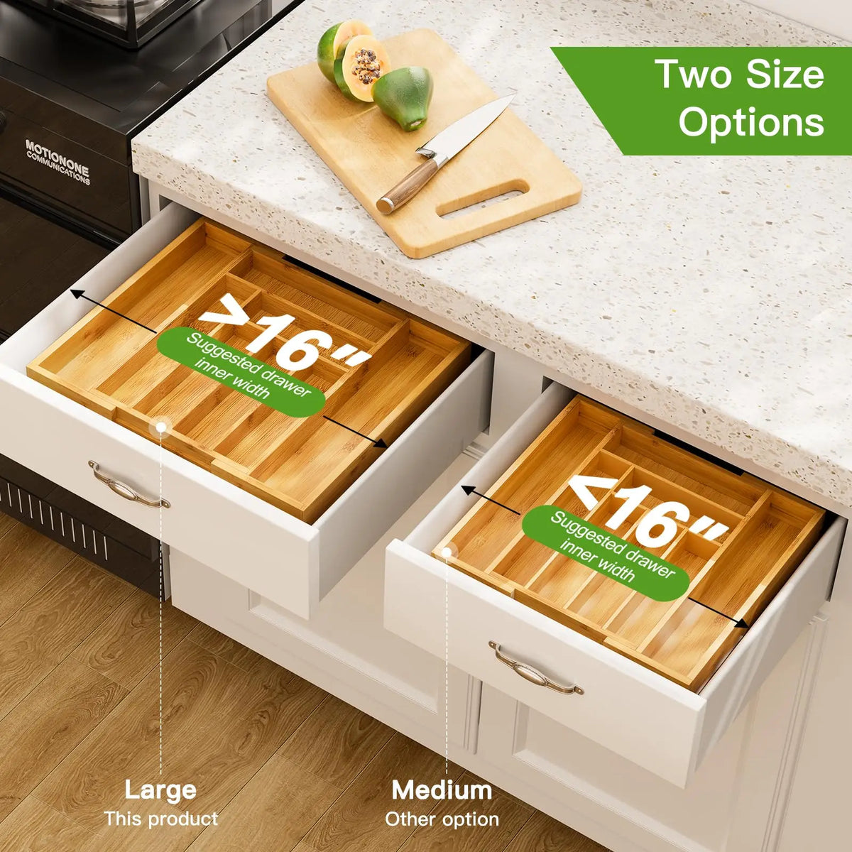 Adjustable Bamboo Silverware Drawer