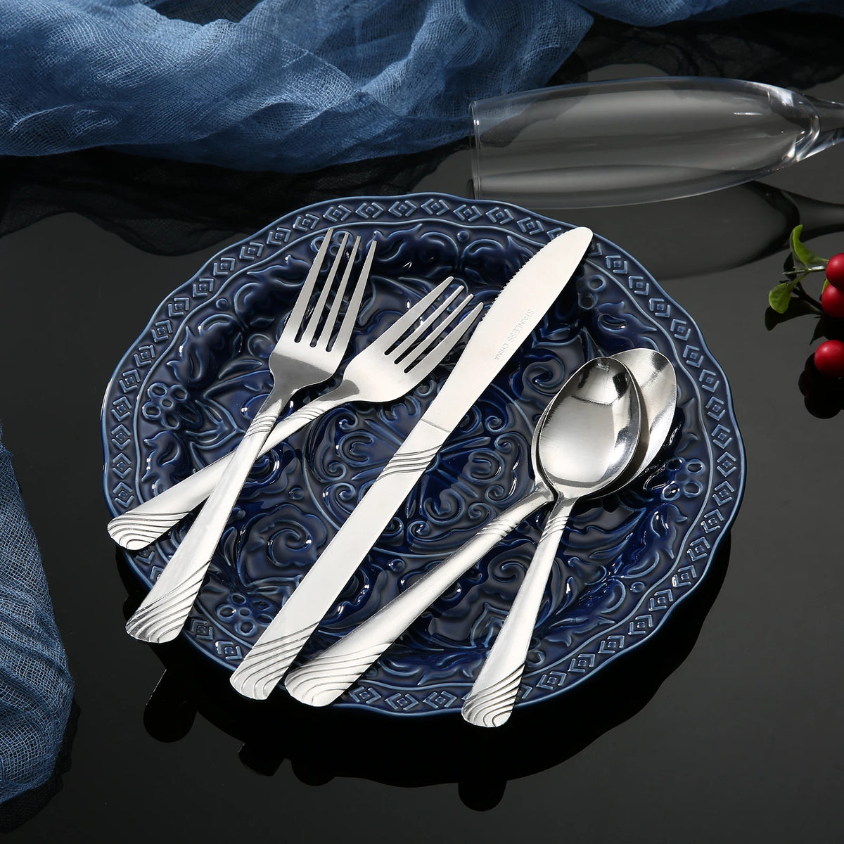48-Piece Stainless Steel Flatware Set