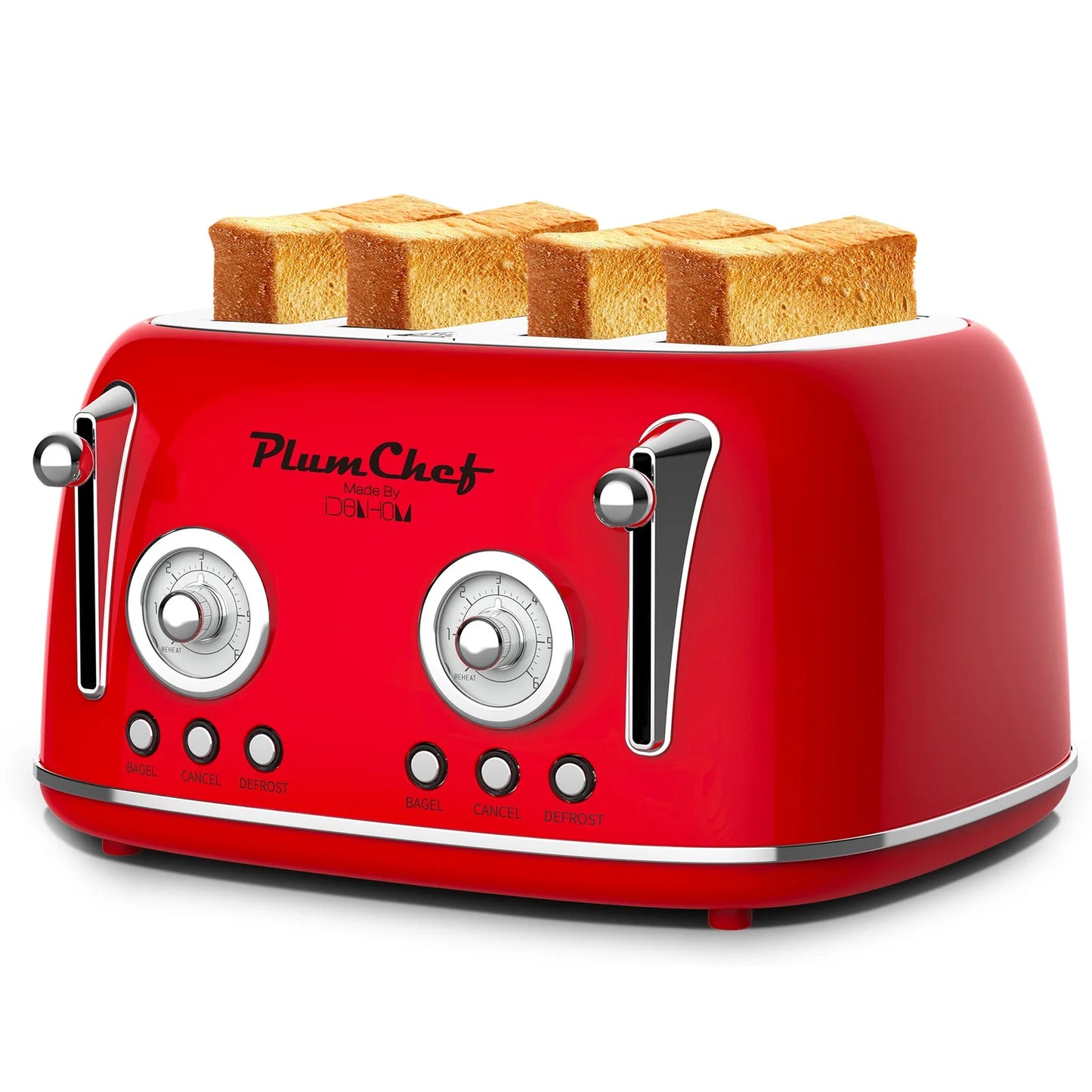 Plum Chef 4 Slice Retro Style Toaster Dual