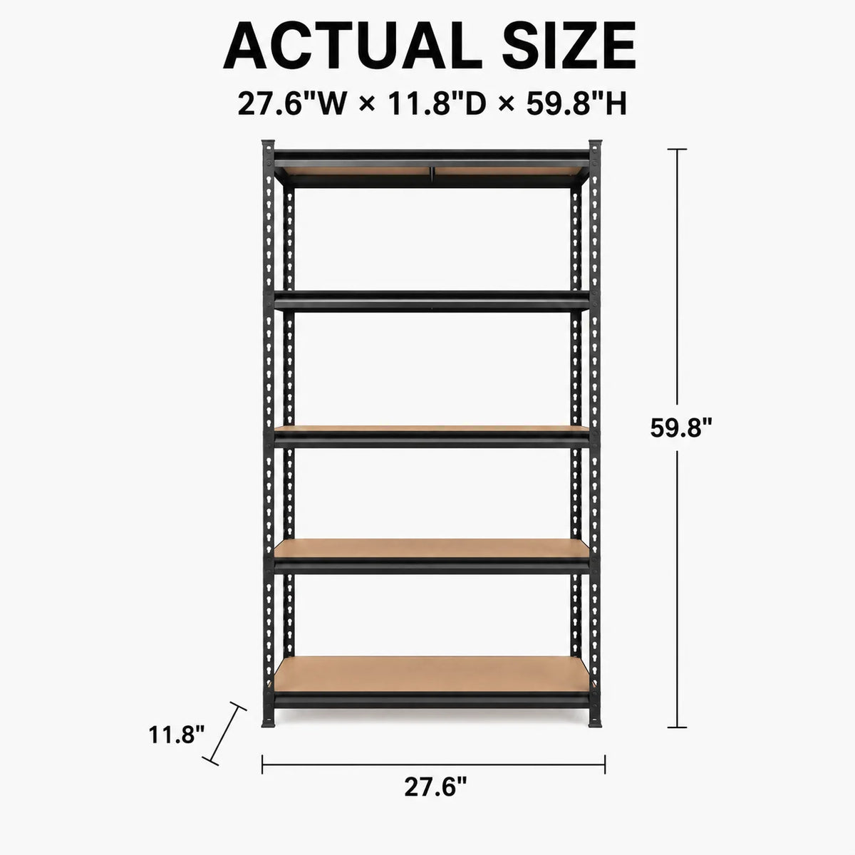 27.6'W X 60'H 5-Tier Garage Shelving Unit,