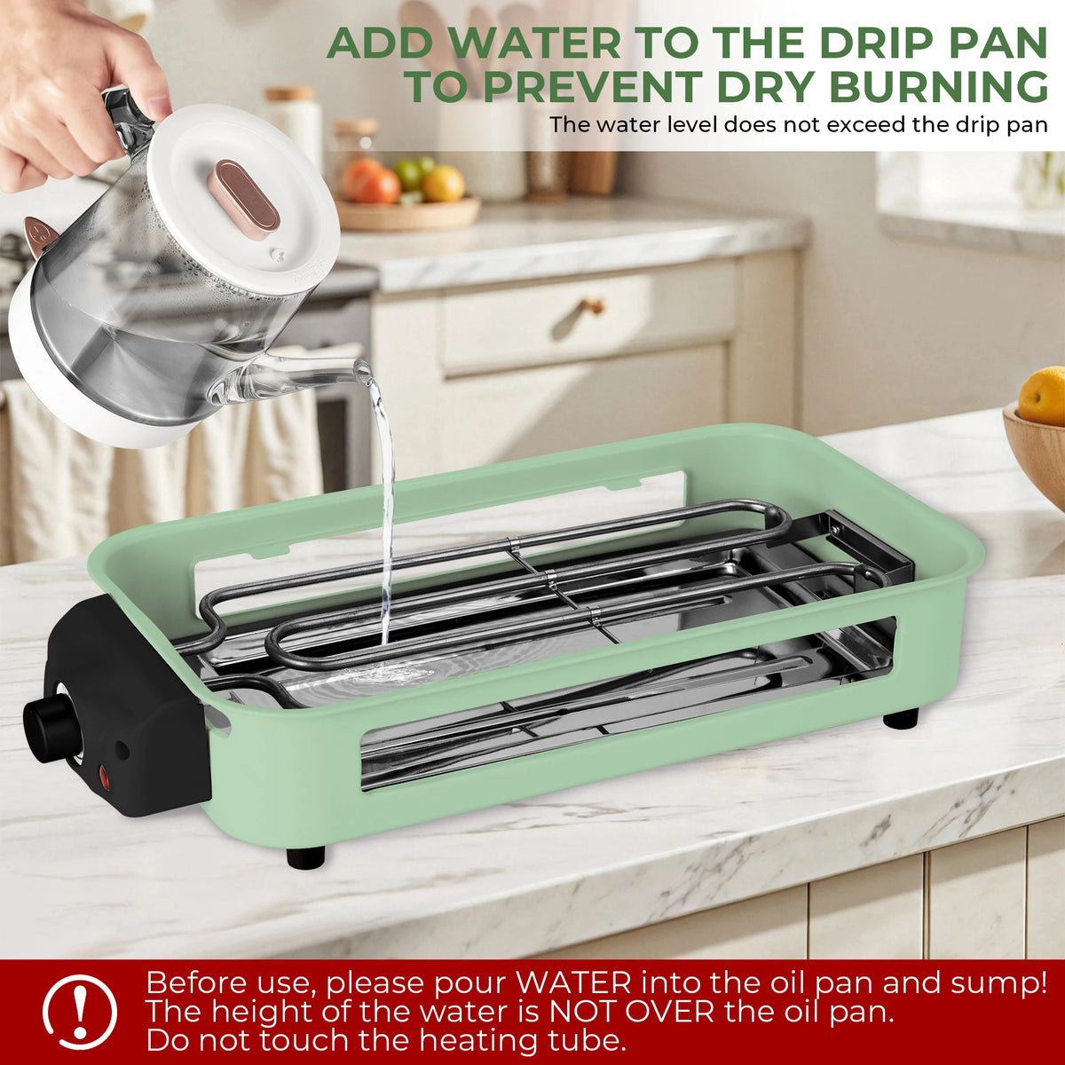 1500W 2-in-1 Electric Grill Pan Non-Stick Smokeless BBQ Grill