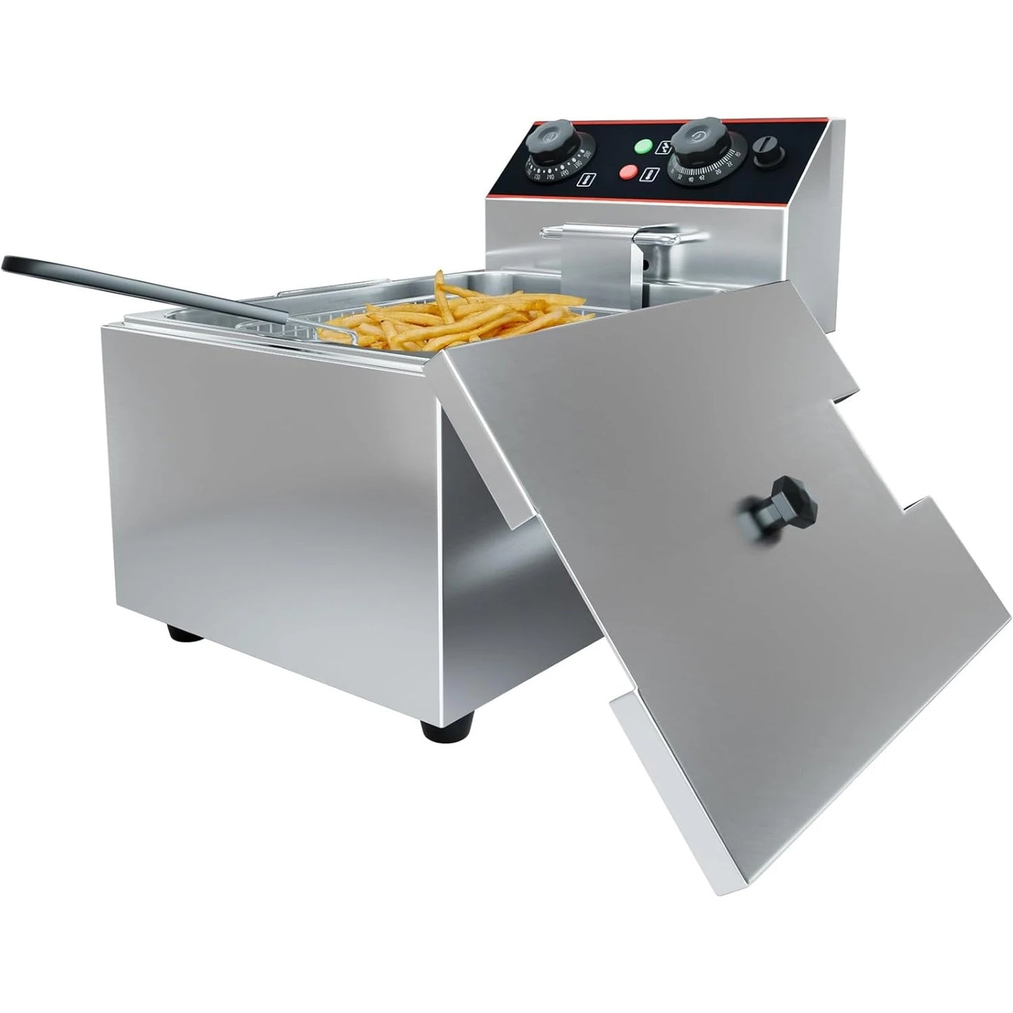 1800W 8.4 QT Commercial Deep Fryer with Basket Electric Oil Fryer Stainless Steel Deep Fryer for Restaurant and Home