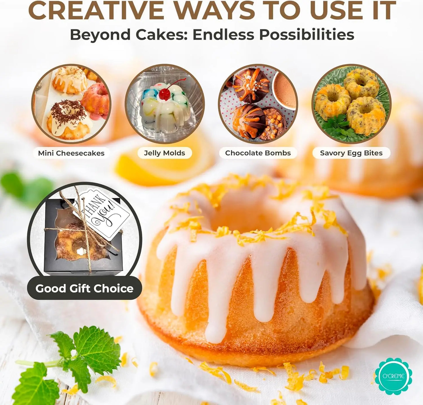 Bakeable Plastic Mini Cake Pan & Jello Mold –