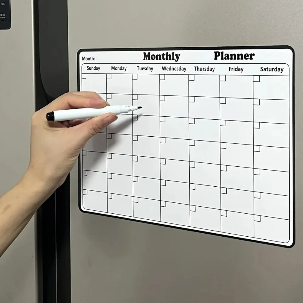 Fashionable magnetic dry erase calendar