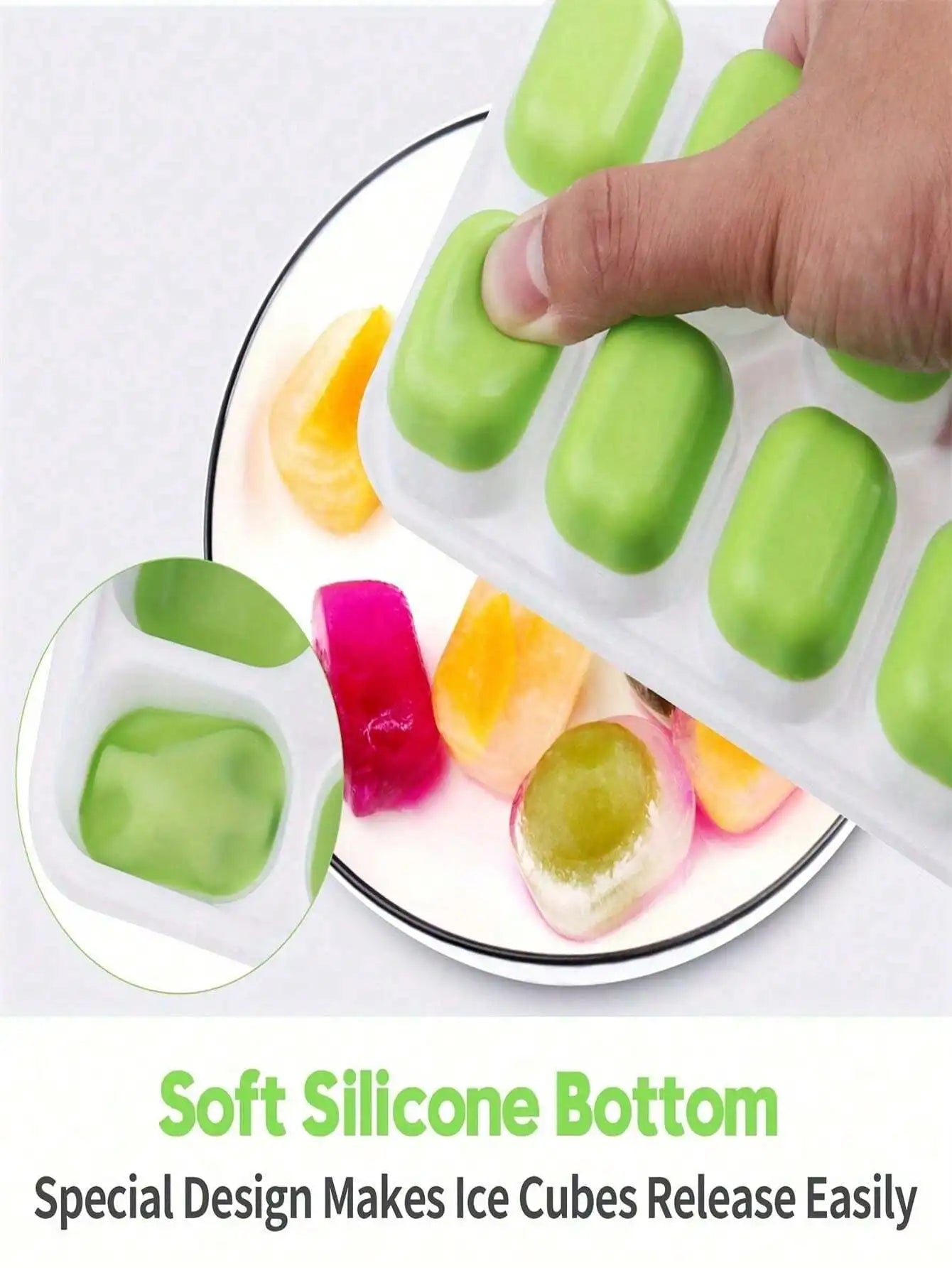 1/2/4pcs Silicone Ice Cube Trays,