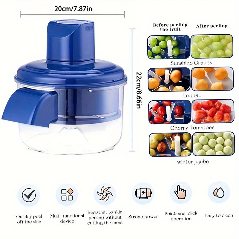 Rechargeable Electric Grape Fruit Peeler - Automatic Fruit and Vegetable Cutter Suitable for Kitchens