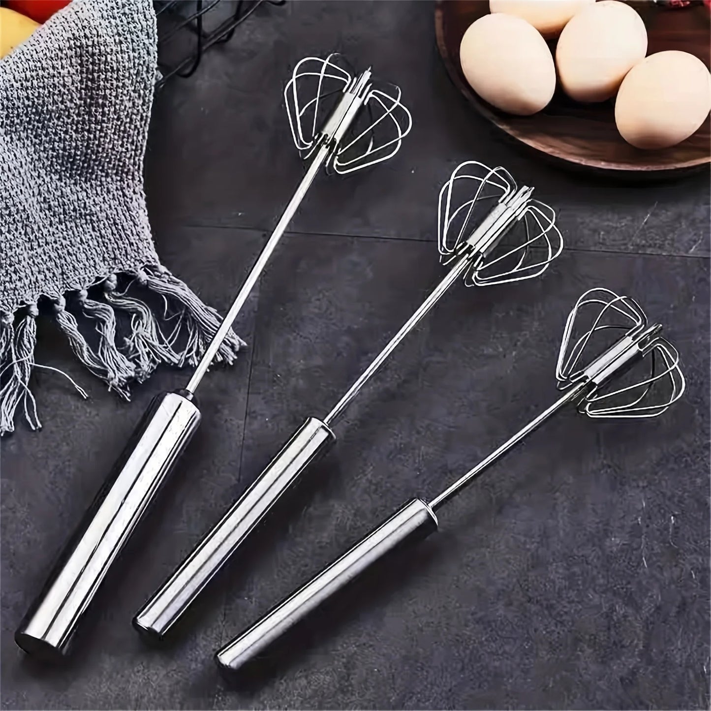 Stainless Steel Rotary Egg Beater