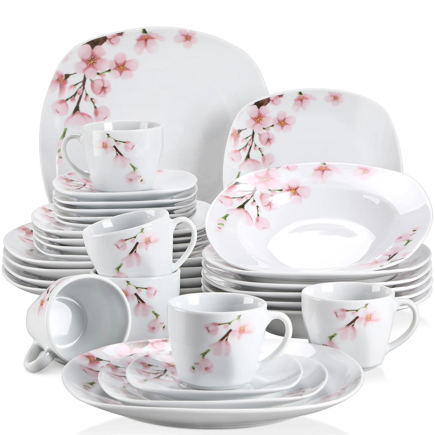 VEWEET ANNIE 30/24/20 Pcs Porcelain Dinnerware Set