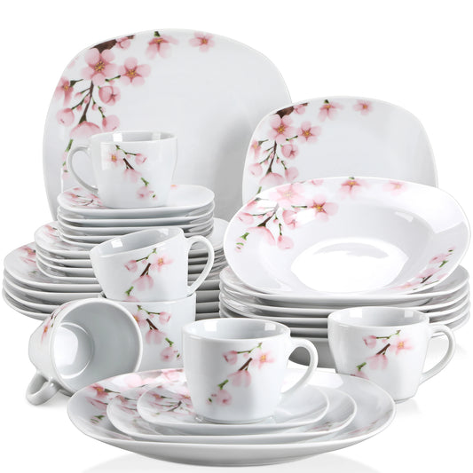 VEWEET ANNIE 30/24/20 Pcs Porcelain Dinnerware Set