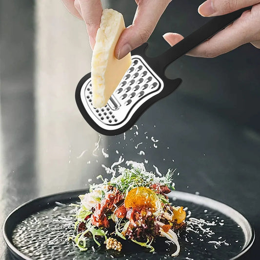 Stainless Steel Cheese Grater | Food Grater And Chopper Guitar Design | Kitchen Handheld Grater | Comfort Grip Kitchen Food Grat