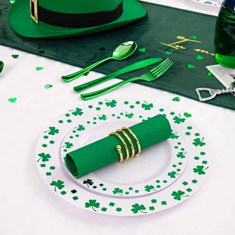 125pcs St. Patrick's Day Plastic Plates