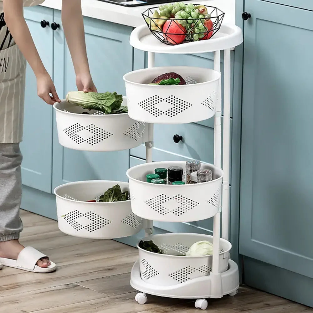5 Tier Rotating Kitchen Organizer Rack