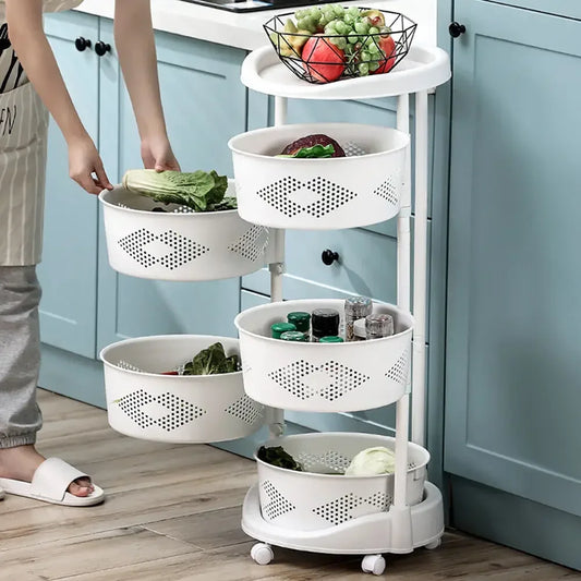 5 Tier Rotating Kitchen Organizer Rack