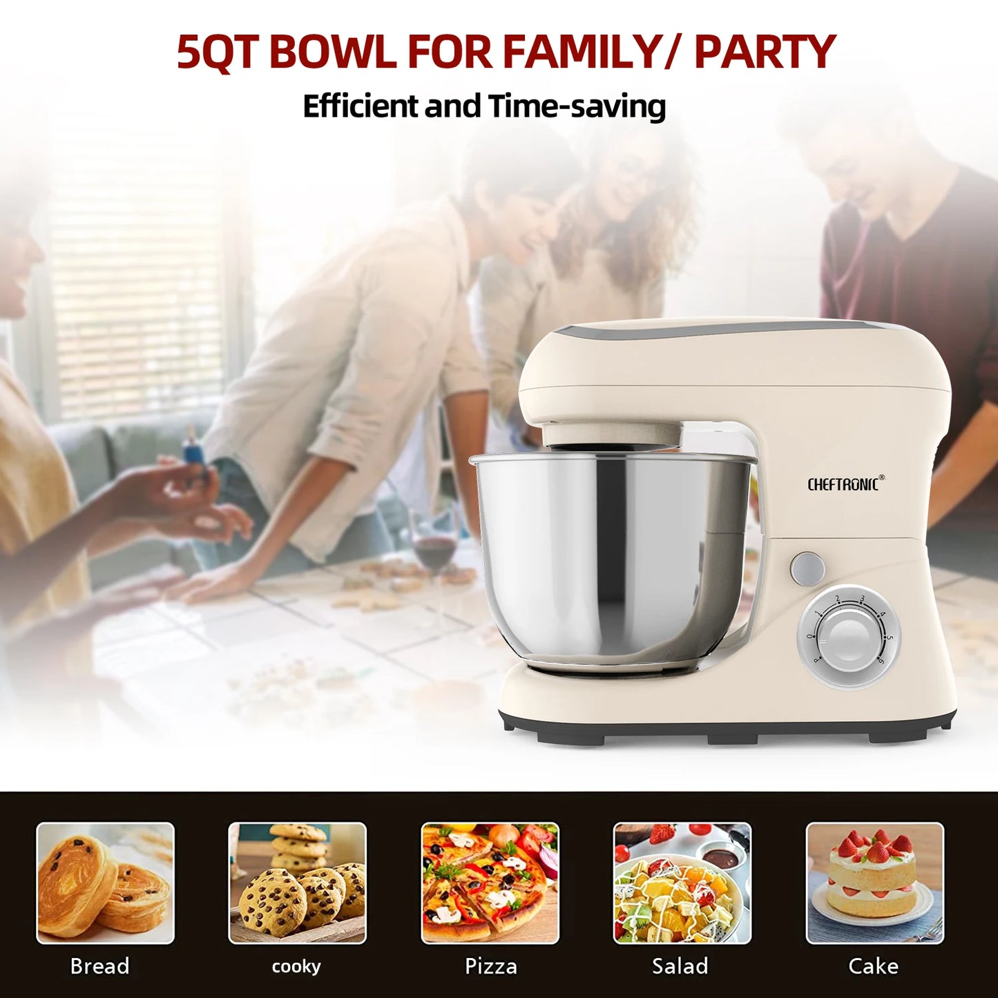 1pc CHEFTRONIC Stand Mixer,5Qt