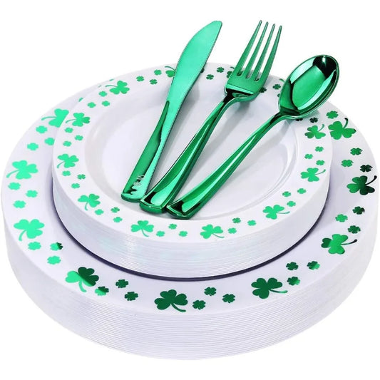 125pcs St. Patrick's Day Plastic Plates