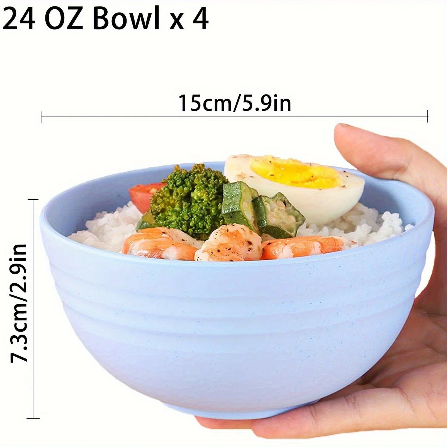 4-piece non fragile grain bowl set -24 ounce