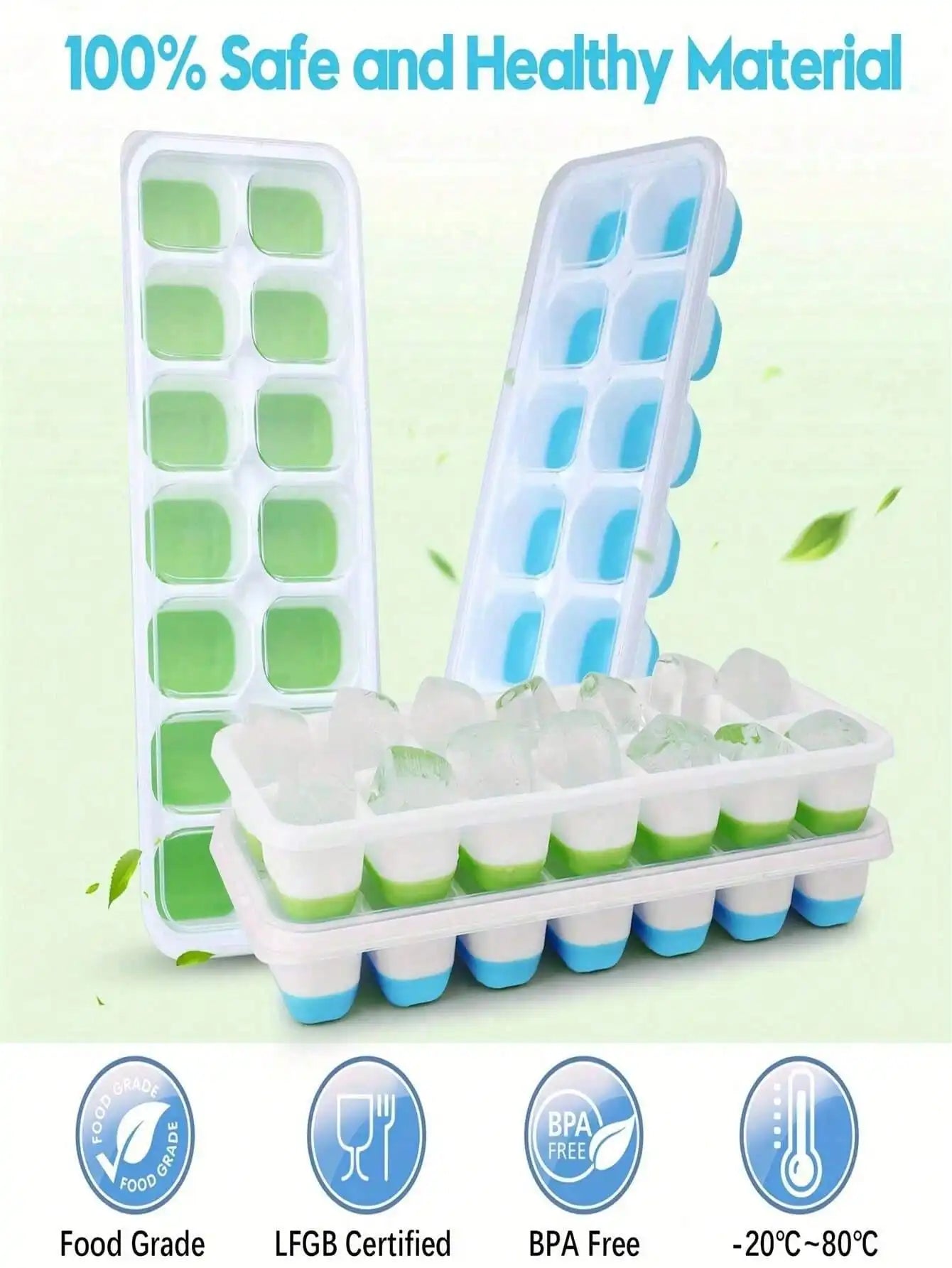 1/2/4pcs Silicone Ice Cube Trays,