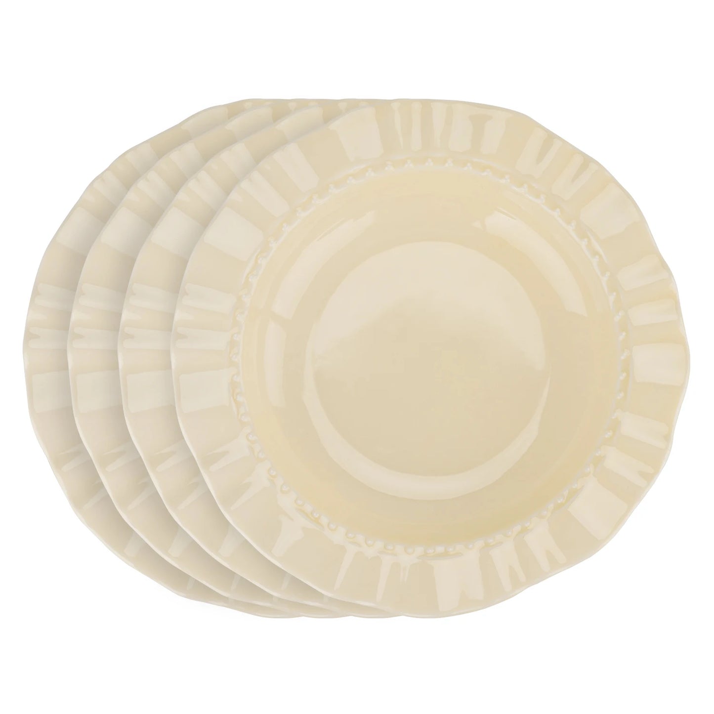 4pcs Multi-Color Ceramic Plate Set