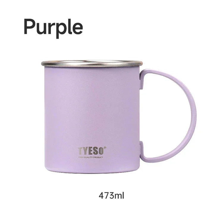 Tyeso Anti-scalding 304 Stainless Steel Cups Plastic Handle