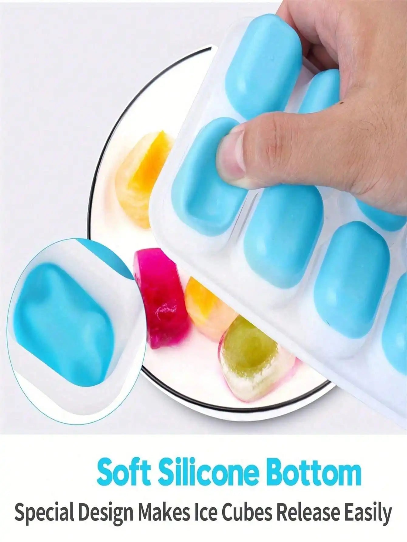 1/2/4pcs Silicone Ice Cube Trays,