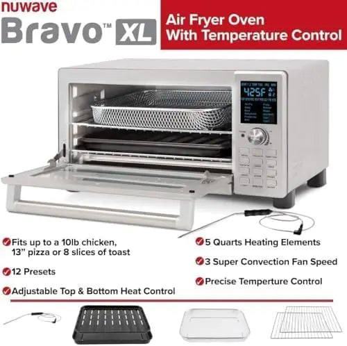 12-in-1 Air Fryer Toaster Oven, 30-QT XL Capacity,