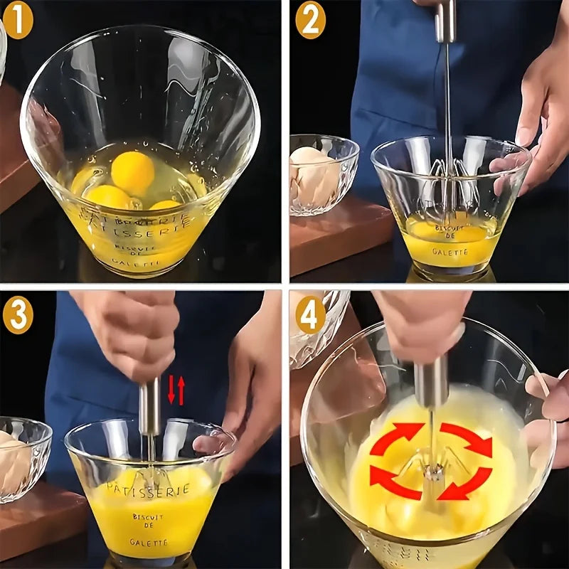 Stainless Steel Rotary Egg Beater
