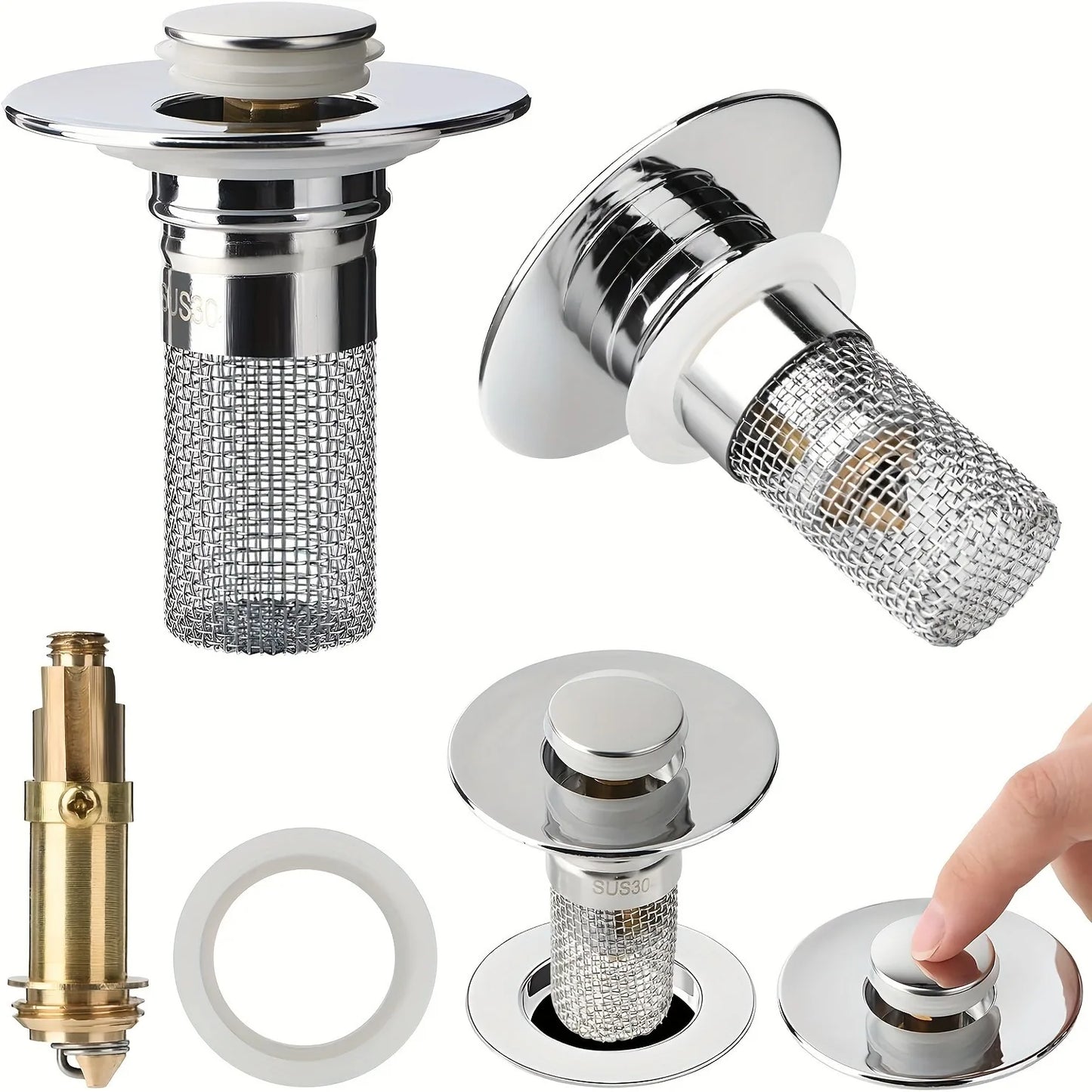 4/6/10pcs Stainless Steel Sink Plugs,