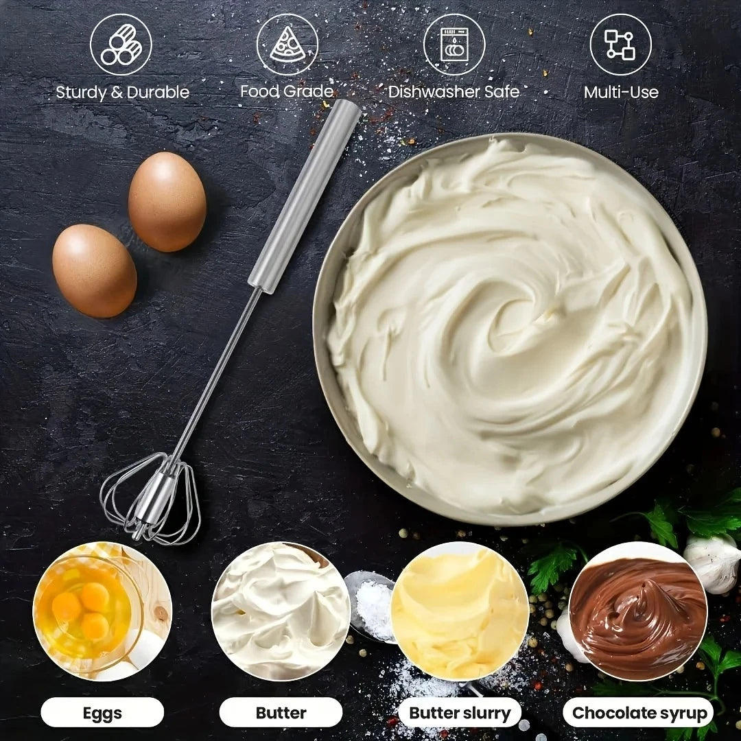 Stainless Steel Rotary Egg Beater