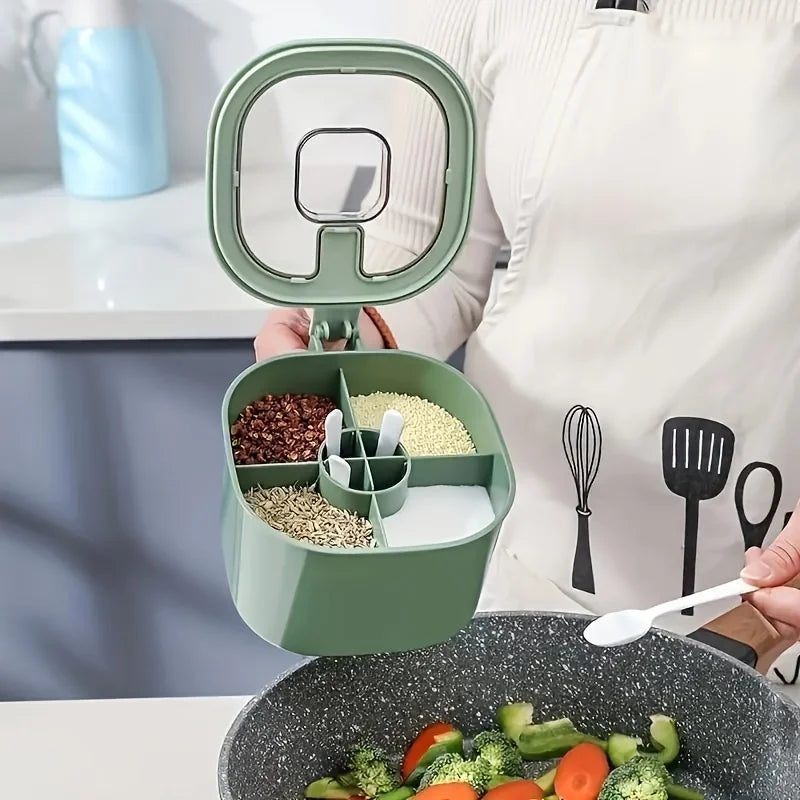 A 4-In-1 Large Capacity Seasoning Box with a Lid