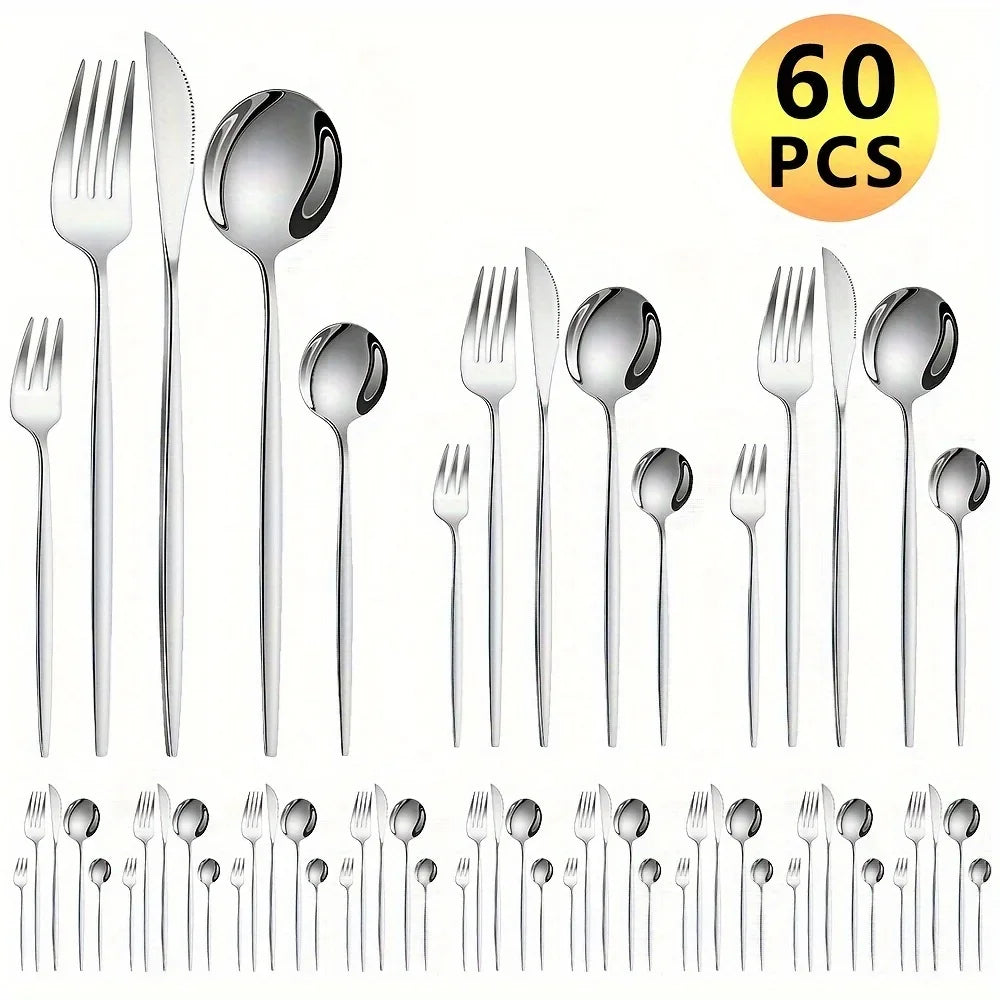 60pcs Stainless Steel Cutlery