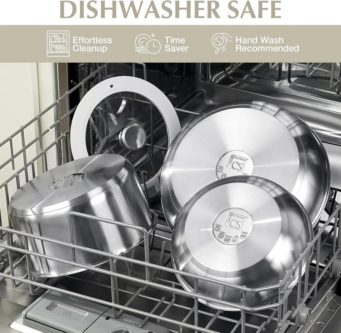 KOCH SYSTEME CS Stainless Steel Pots and Pans Set,