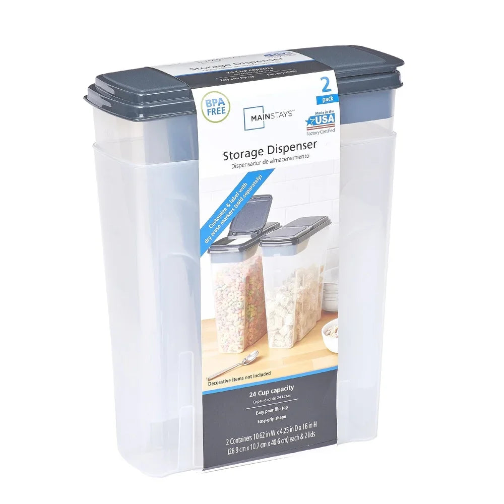 2-Pack Plastic Cereal Dispenser