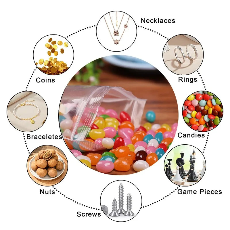 200/100PCS Transparent Zip Bags Food