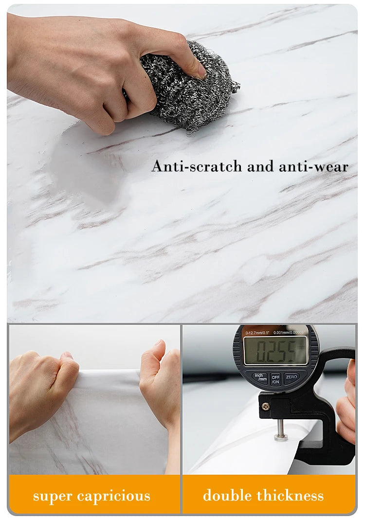 Marble Kitchen Oil-Proof Film Waterproof Moisture-Proof Self-Adhesive Wallpaper