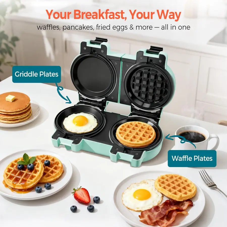 Double Waffle amp Pancake Maker Nonstick