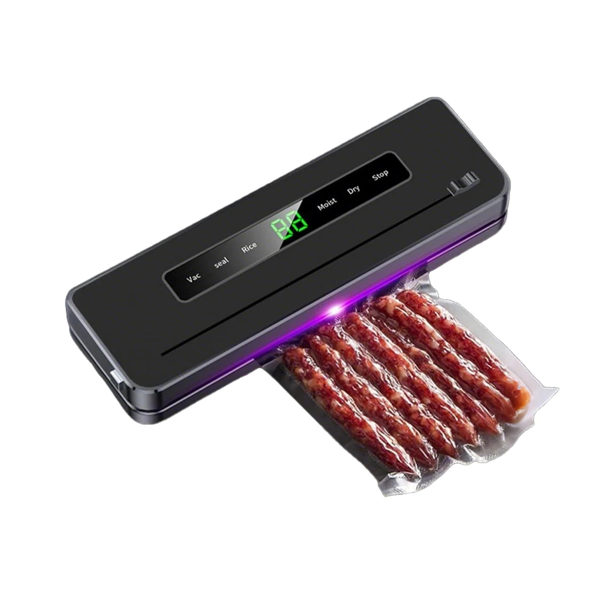 Purple Light Vacuum Sealer, one-touch, wet/dry use, seal & sterilize in one.