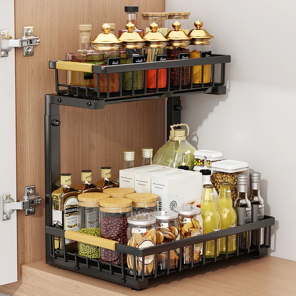 2-Tier Pull Out Cabinet Organizer