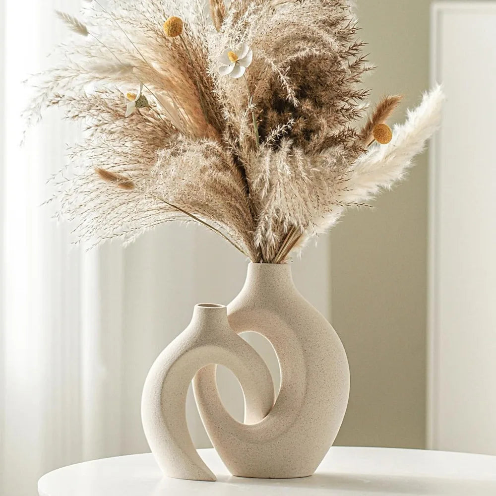 Hollow ceramic vase, Nordic modern